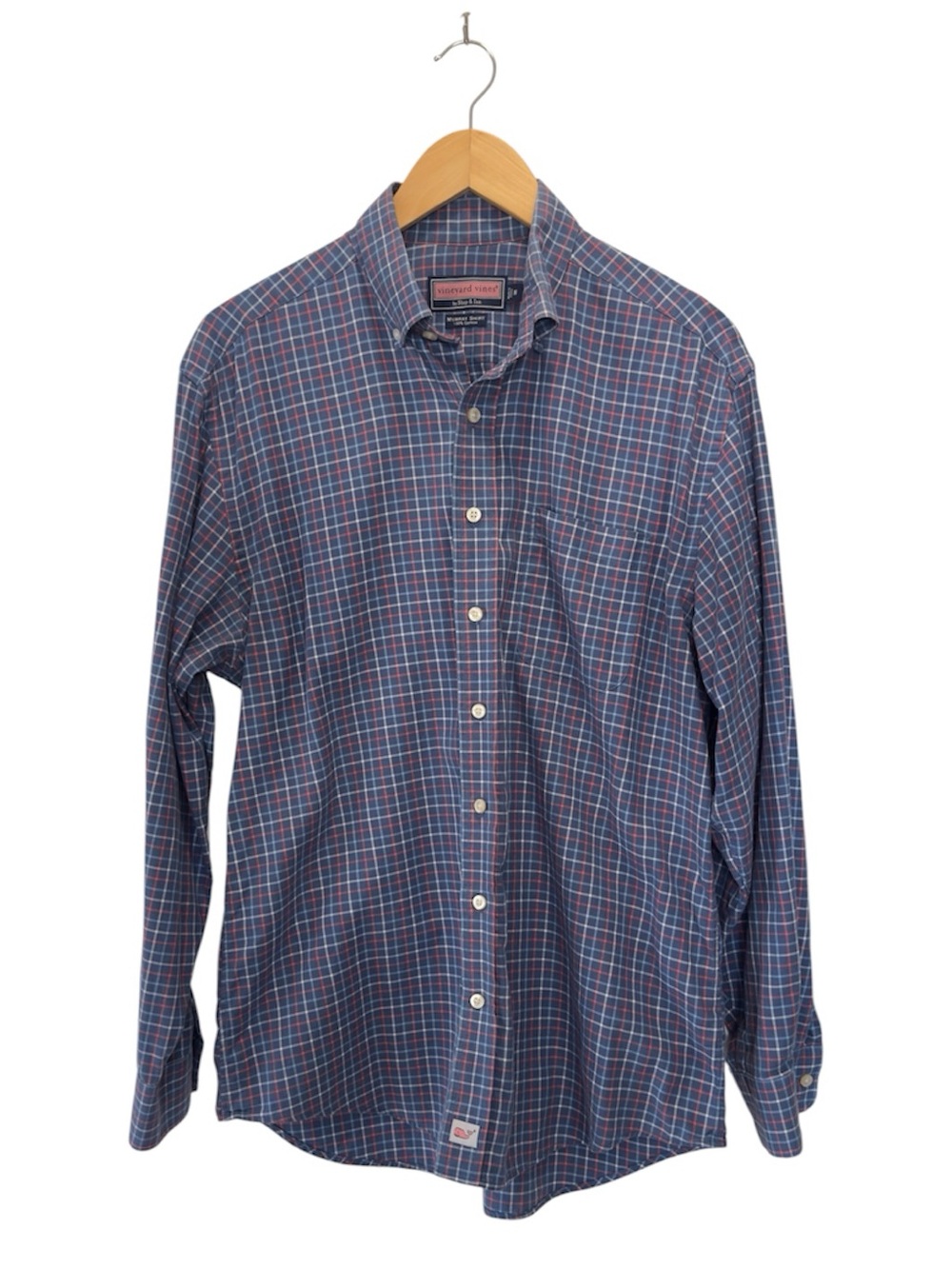 Vineyard Vines Murray Shirt Mens Navy Red Plaid Button Down Shirt M